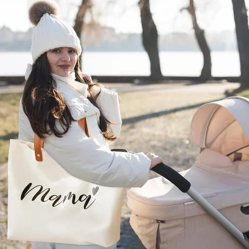 Miniatura 6 de Lamyba Regalos para mamá nueva, bolso de mano con bolsa de maquillaje, regalos geniales para mamá por ser/mamá embarazada/mujeres embarazadas