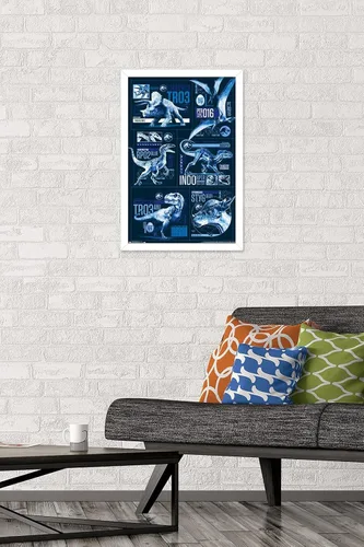 Miniatura 25 de Trends International Jurassic World: Fallen Kingdom - Póster de pared con cuadrícula, 14.725 x 22.375 pulgadas, versión enmarcada de madera