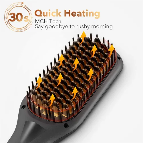 Miniatura 4 de Cepillo alisador de cabello, peine iónico para alisado de cabello para salón en casa, cepillo caliente con 15 temperaturas para uso universal