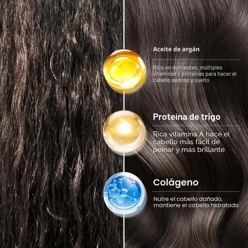 Miniatura 9 de Karseell 100ml 3.38floz Tratamiento capilar de colágeno con aceite de argán, mascarilla acondicionadora de esencia de colágeno para cabello seco