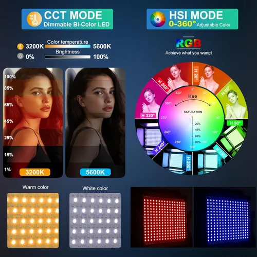 Miniatura 4 de GVM Kits de Iluminación de Fotografía RGB con 2 Softboxes, Luces de Estudio 880RS 60W con Control Bluetooth, 2 Paquetes de Luz de Video con 18