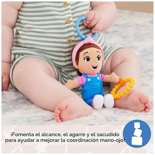 Miniatura 5 de Ms. Rachel Juguete sensorial oficial para llevar, columpio y cochecito de bebé, juguetes de dentición con sonajero y clip, juguetes para niños