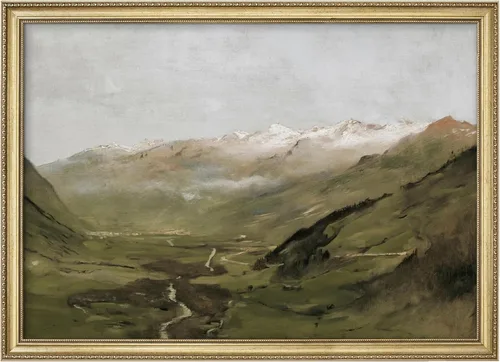 Miniatura 190 de MUDECOR Lienzo enmarcado prémium para pared, pinos nevados en bosque de invierno, ilustraciones modernas, arte contemporáneo, escénico, divertido