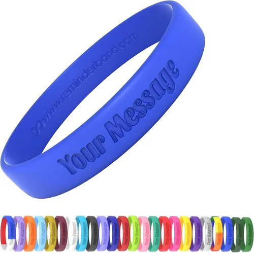Reminderband - Pulsera clásica de silicona 100% personalizada – Pulsera de goma de silicona personalizada – Personalizable, eventos, regalos, apoyo,