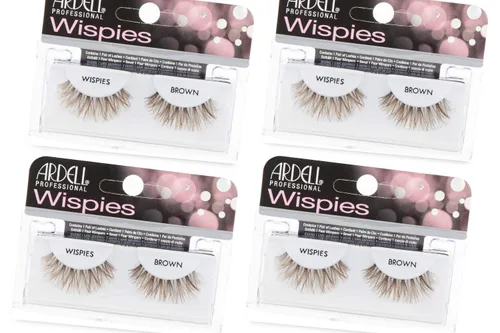 Ardell Wispies Pestañas Postizas - Marrón, Pestañas Finas de Aspecto Natural, Pestañas de Tira Ligeras y Reutilizables, Paquete de 4