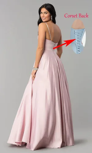 Miniatura 2 de Vici Gowner Vestido de fiesta formal de noche con cuello en V plisado para mujer con tirantes delgados vestido largo de fiesta