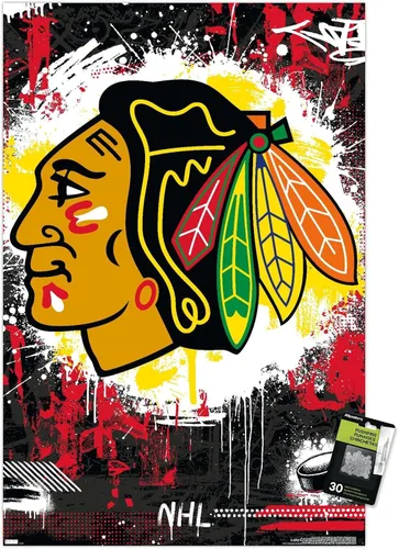 Miniatura 7 de Trends International NHL Chicago Blackhawks - Póster de pared con el logotipo Maximalist 23, 14.72 x 22.37 pulgadas, paquete de póster y alfiler