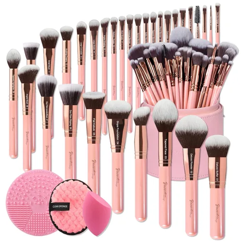 Miniatura 8 de Conjunto de brochas profesionales para maquillaje de 26 piezas, brochas de maquillaje de pelo de cabra natural real etiquetadas, conjunto de brochas
