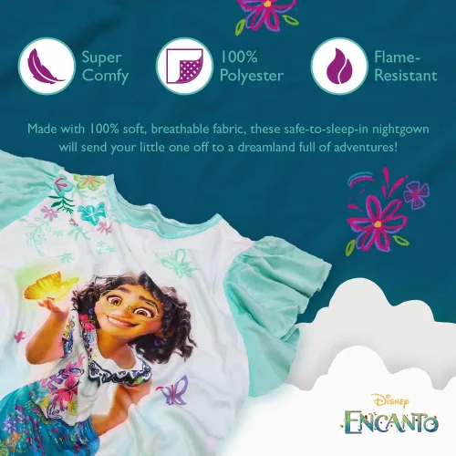 Miniatura 3 de Disney Girls' Nightgown, Soft & Cute Pajamas for Kids