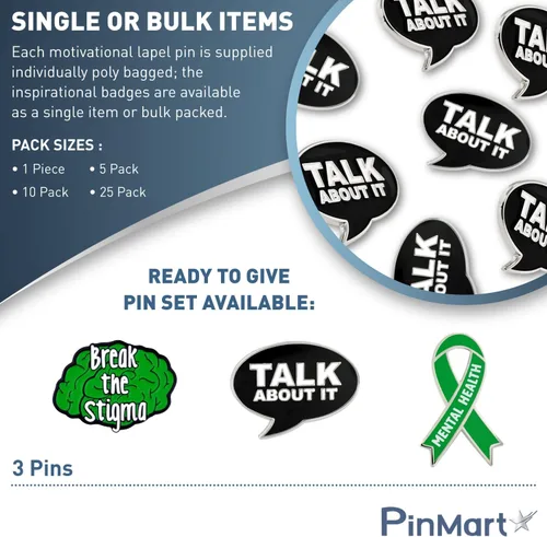 Miniatura 7 de PinMart's Suicide Prevention And Mental Health Awareness Enamel Lapel Pin - Enamel Pin Set and Lapel Pins Bulk for Backpacks, Bags, Hats, or