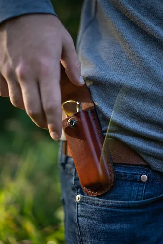 Miniatura 7 de Uncle Henry LB7 Bear Paw - Cuchillo de bolsillo tradicional con punta de clip de 3.7 pulgadas, hoja SS de alto carbono, mango de madera, refuerzos