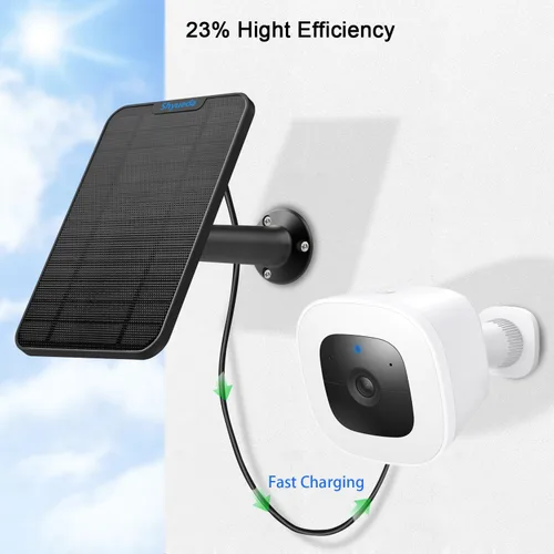 Miniatura 3 de Panel solar compatible con Eufycam 3/3C/2C/2C Pro/2/2 Pro/E20/E40/E/S40/S220/L40/L20, con cable de carga impermeable de 13.1 pies, IP65 resistente a