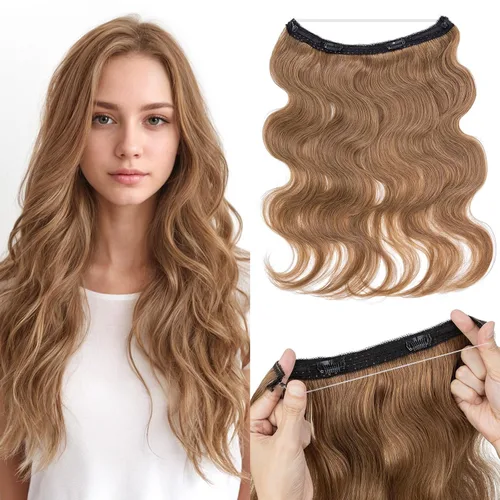 Miniatura 9 de MY-LADY - Extensiones de cabello humano real, extensiones de cabello humano real, 12 pulgadas, color marrón oscuro, extensiones de cabello largo