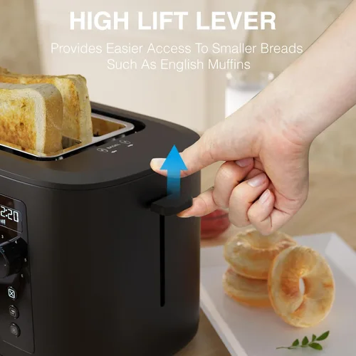 Miniatura 7 de Anfilank Tostadora de 4 Rebanadas de Ranura Extra Ancha Larga de 1.5 pulgadas con Temporizador de Cuenta Regresiva, 6 Ajustes de Tostado, Estante