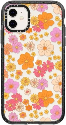 Miniatura 76 de CASETiFY Impact - Funda para iPhone 11 - Flower Power Retro - Negro Transparente