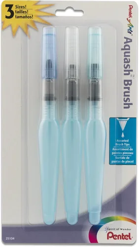 Miniatura 7 de Pentel Arts Color - Juego de brochas de agua, color negro/gris/sepia/aquash (GFLFRHBP)
