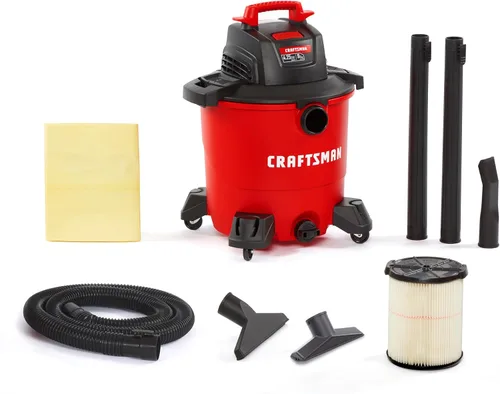Miniatura 13 de CRAFTSMAN CMXEVBE17584 Aspiradora húmeda y seca de 6 galones, 3.5 pico de HP, aspiradora portátil para tienda húmeda y seca con filtro, bolsa