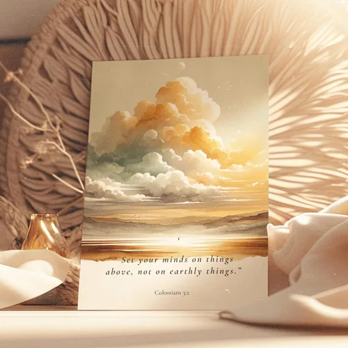 Miniatura 2 de ESSEN Life Sobre la tierra Colosenses 3:2, póster bíblico de arte de pared, decoración cristiana, escritura, versículo de la Biblia, decoración