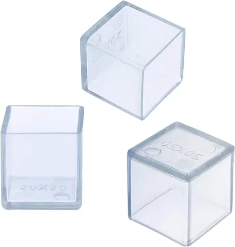 Miniatura 4 de 16 puntas de goma antideslizantes transparentes cuadradas para patas de silla, protectores de suelo de muebles, fundas para patas de silla, mesa