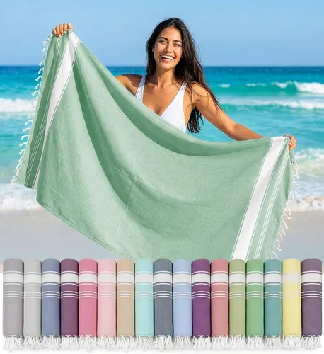 Miniatura 46 de LANE LINEN - Paquete de 4 toallas de playa de gran tamaño, toalla de piscina prelavada, extragrande, de secado rápido y sin arena, toalla de viaje
