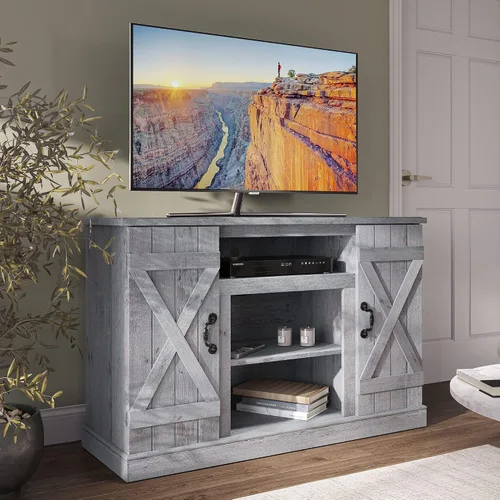 Miniatura 11 de BELLEZE Soporte de TV de 47 pulgadas con calentador eléctrico de chimenea de 18 pulgadas y consola de centro de entretenimiento multimedia para TV