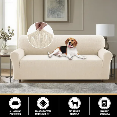 Miniatura 7 de PrinceDeco Fundas de sofá impermeables dobles para sofás, funda elástica para silla antideslizante, lavable, protector de muebles a prueba de fugas