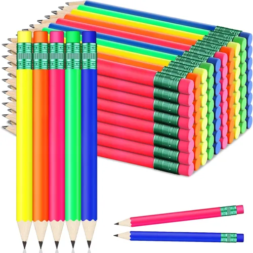 Miniatura 9 de Nezyo 80 mini lápices de golf con borrador, 2 lápices HB de 4 pulgadas, medios lápices hexagonales preafilados para novia, boda, aula, escuela