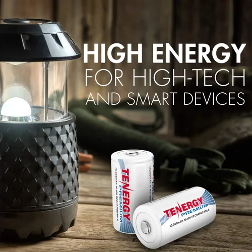Miniatura 2 de Tenergy Combo: 4 baterías recargables de tamaño D premium de alta capacidad 10000mAh NiMH - Certificado UL