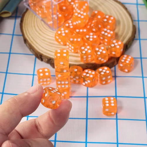 Miniatura 6 de 36 Piezas 12mm Juego de Dados Mini de 6 Caras, Juego de Dados D6 de Colores Translúcidos, Juego de Dados Estándar de 6 Caras para Juegos de Mesa