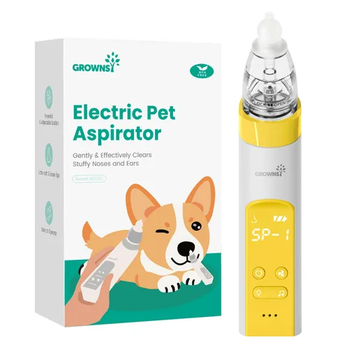 GROWNSY Aspirador nasal eléctrico para mascotas, succión silenciosa de nariz y orejas para perros, gatos, cachorros y gatitos, succión ajustable,