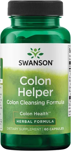 Swanson Colon Helper - Suplemento digestivo herbario para adultos que buscan eliminaciones saludables con Goldenseal, olmo resbaladizo y aloe (60
