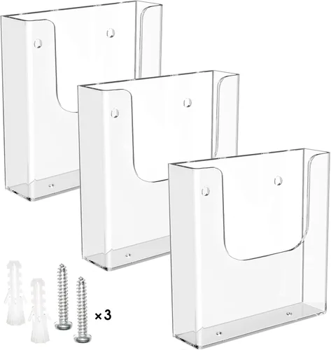 Miniatura 11 de MaxGear Soporte para folletos de acrílico de 4 x 9 pulgadas, soporte para folletos y folletos, organizador de plástico transparente para folletos