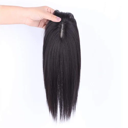 Miniatura 3 de RemeeHi - Peluca sintética de aspecto natural para cabello fino, con clip y flecos 3D, 14 pulgadas, color negro y marrón Negro Marrón