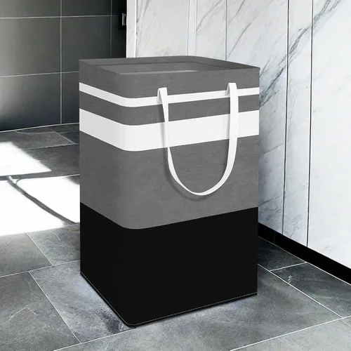 Miniatura 2 de Paquete de 4 Cestas de Ropa Plegables, Cestas de Ropa Grandes con Asas, Cesta de Ropa Impermeable, Cestas de Ropa Plegables para Organizador de Ropa