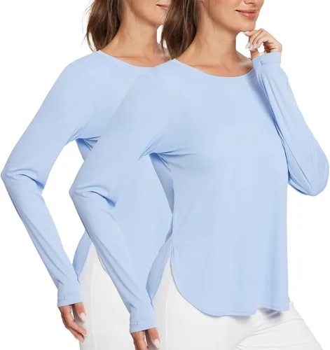 Miniatura 18 de BALEAF - Camisetas de sol de manga larga para mujer, con FPU 50+, para senderismo, ligeras, de secado rápido, protección contra rayos ultravioleta
