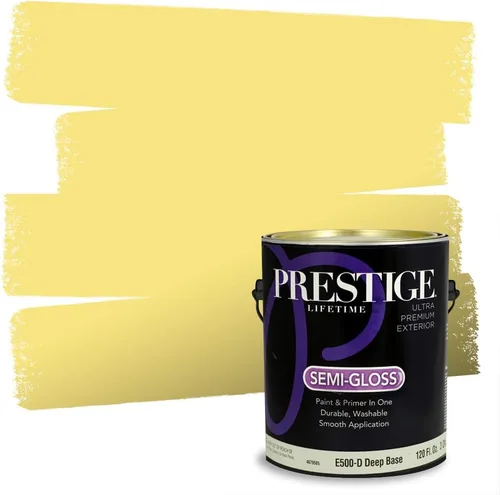 Miniatura 30 de PRESTIGE Pinturas Pintura Exterior e Imprimación En Uno, 1 Galón, Satinado, Pareja Comparable de Benjamin Moore* Amarillo* 320BM-PCM