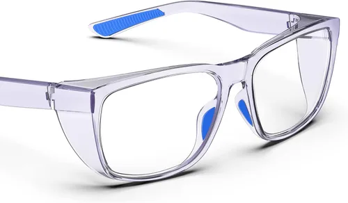 TOREGE Gafas de seguridad, elegantes gafas de seguridad para los ojos, antivaho y resistentes a los arañazos con lentes de luz azul para hombres