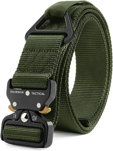 Miniatura 7 de Fairwin - Cinturón táctico de seguridad de 1.7 pulgadas de nailon para hombre con hebilla de liberación rápida de alta resistencia con anillo en V