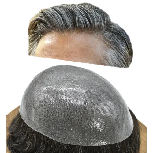Miniatura 11 de Hair Nature - Tupé para hombres, sistema de repuesto de piezas de cabello humano, unidades de pelo negro con bucle en V de piel fina, 100% cabello