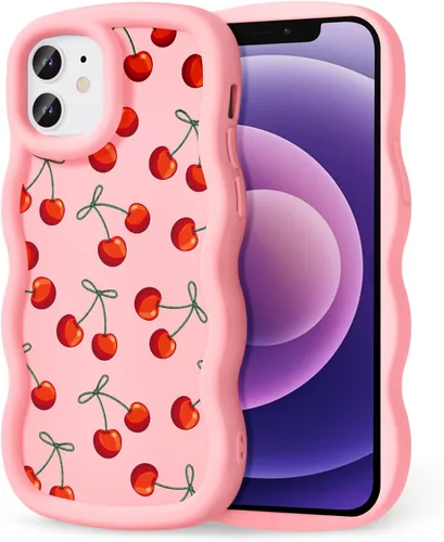 Miniatura 124 de Compatible con iPhone SE/8/7 Funda para Mujeres y Niñas, Marco Ondulado Rizado con Patrón Lindo, Estética Delgada Suave Silicona TPU Parachoques