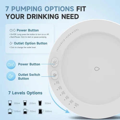 Miniatura 2 de Dispensador de agua de escritorio para botella de 5 galones, bomba de agua eléctrica portátil de escritorio con carga USB-C rápida para el hogar