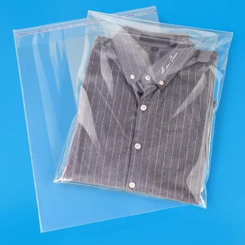 120 bolsas de celofán transparentes de 12" x 15", bolsas de cello poli, bolsas transparentes para empaque de ropa, camisetas - autosellantes y