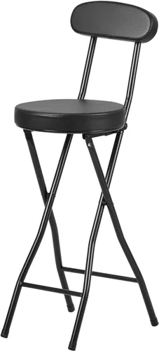 Taburete plegable acolchado acolchado, taburete de bar plegable con respaldo, silla plegable ruidosa plegable para isla de cocina, tienda cafetería,