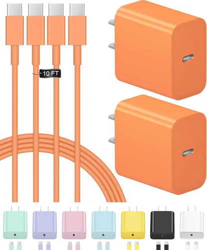 Miniatura 13 de Cargador de carga rápida USB C para iPhone 17, 16, 15, paquete de 2 cargadores tipo C, cable de 6 pies para iPhone 17/17 Plus/17 Pro/17 Pro