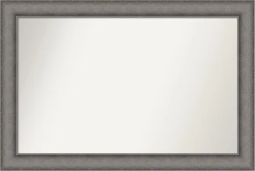 Miniatura 282 de Amanti Art Espejo de pared personalizado no biselado (24.5 x 24.5 pulgadas), marco gris marrón alta, varios tamaños personalizados, espejo de baño