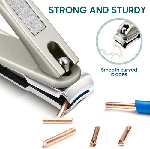 Miniatura 3 de Cortaúñas para personas mayores, cortaúñas rotativas de 360 grados con mango largo, ultra afilado, resistente, de acero inoxidable, resistente