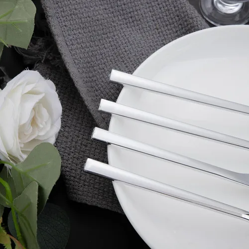 Miniatura 7 de DaYammi 150 cubiertos de plástico plateado, cubiertos desechables plateados resistentes que incluyen: 50 tenedores de plástico, 50 cucharas
