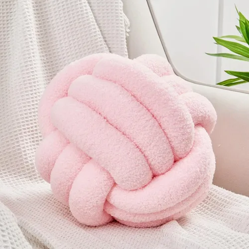Miniatura 15 de Uvvyui Bola de Almohada con Nudo, Almohadas Decorativas Suaves para el Hogar, Almohada Redonda de Tiro, Almohada de Felpa Anudada Hecha a Mano