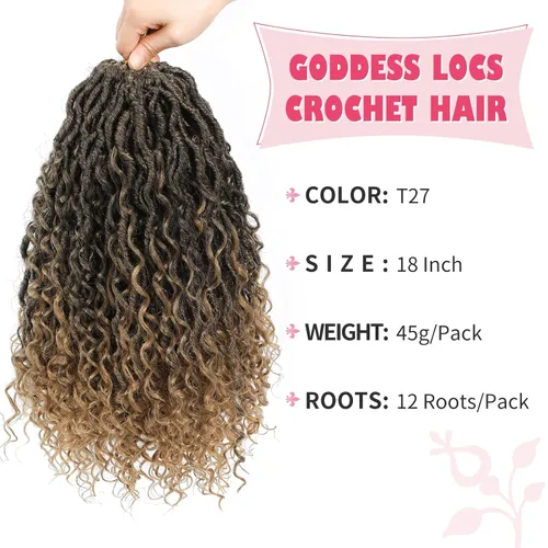 Miniatura 92 de Alicoco Goddess Locs Cabello de Ganchillo 12 Pulgadas 8 Paquetes Rastas Sintéticas de Ganchillo Para Mujeres Rastas Suaves Boho Pre-enrolladas River