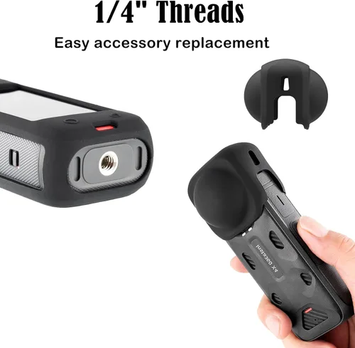Miniatura 3 de PCTC Insta 360 X4 - Funda protectora de silicona con tapa de lente para accesorios Insta 360 X4, funda de silicona para cámara de acción Insta360 X4